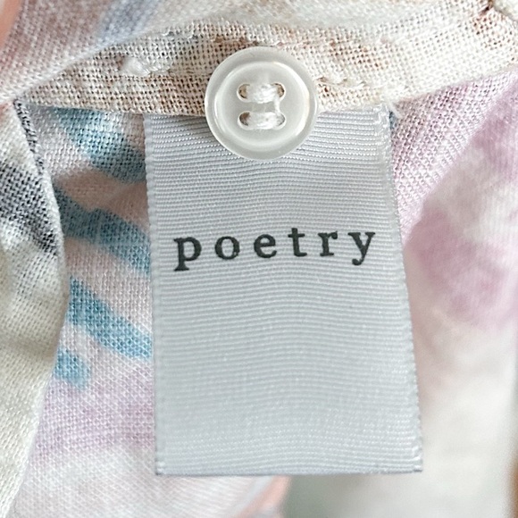 Poetry Multicolor Linen Blend Long Sleeve Plant Print Dress - Picture 5 of 9